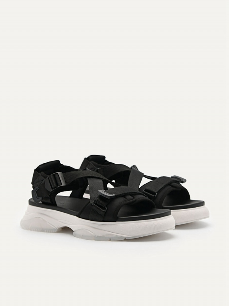 Black Men's Pedro Hybrix Sandals | WBDZAS-149