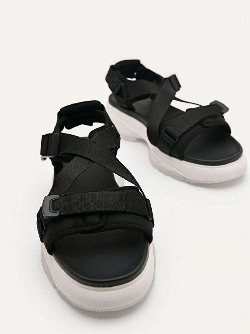 Black Men's Pedro Hybrix Sandals | WBDZAS-149