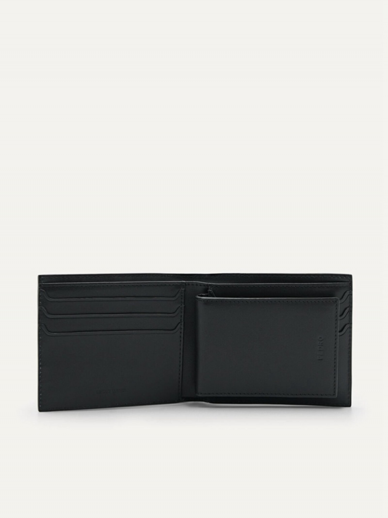 Black Men's Pedro Icon Leather in Pixel Bifold Wallet | ELFZAO-908