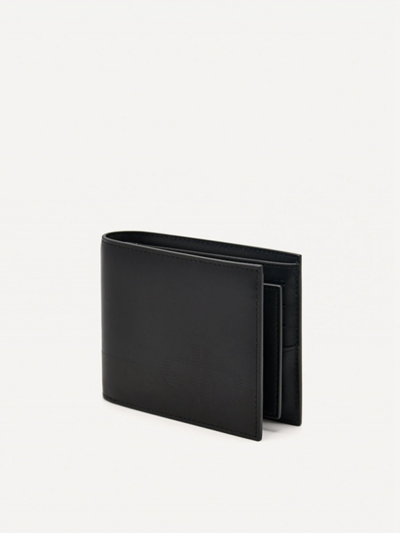 Black Men's Pedro Icon Leather with Insert Bifold Wallet | KBPGVM-067