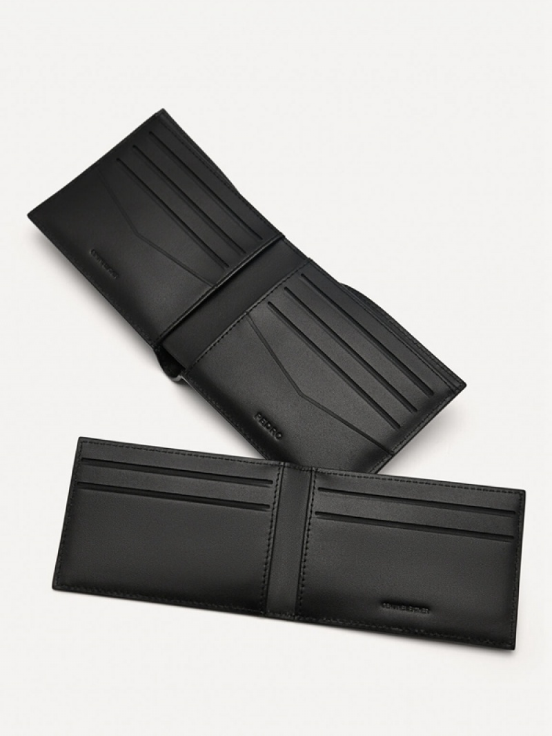 Black Men's Pedro Icon Leather with Insert Bifold Wallet | KBPGVM-067