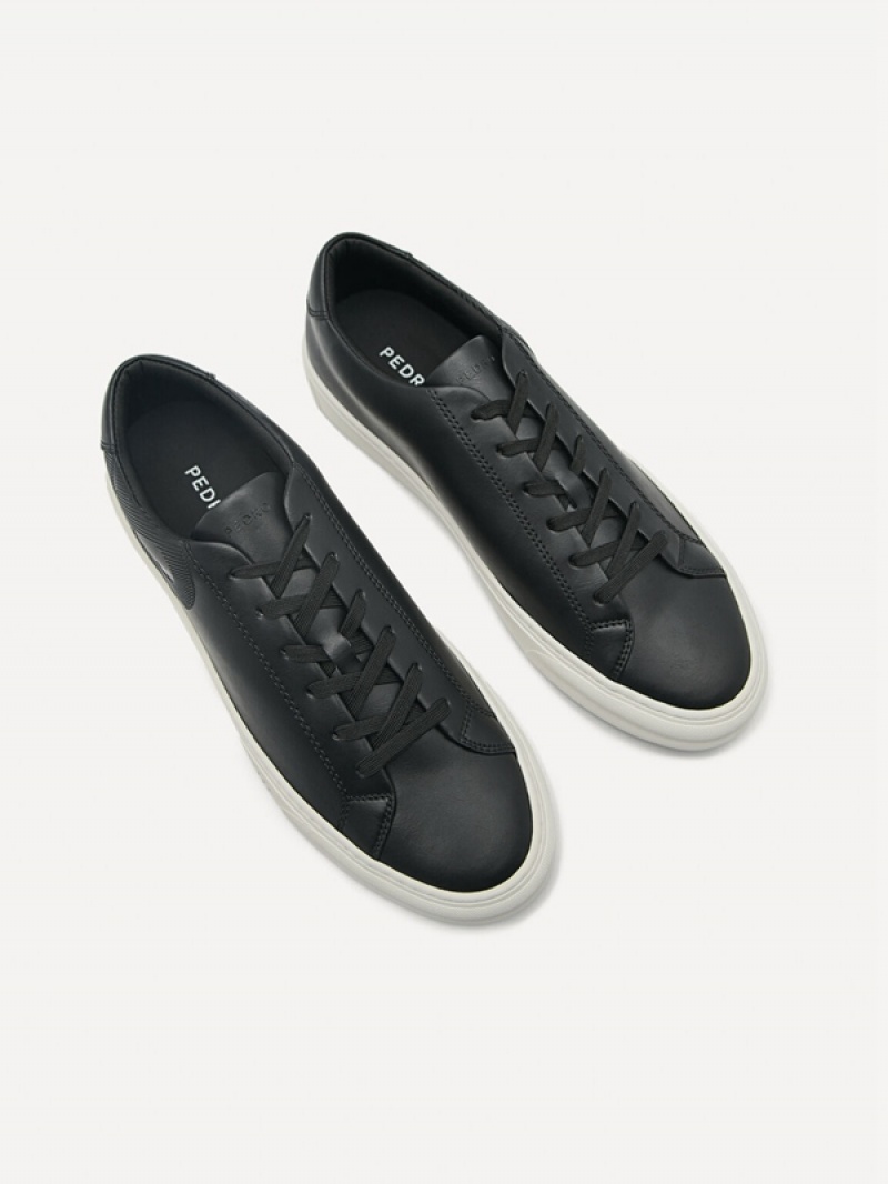 Black Men's Pedro Icon Ridge Court Sneakers | CYXSFO-296