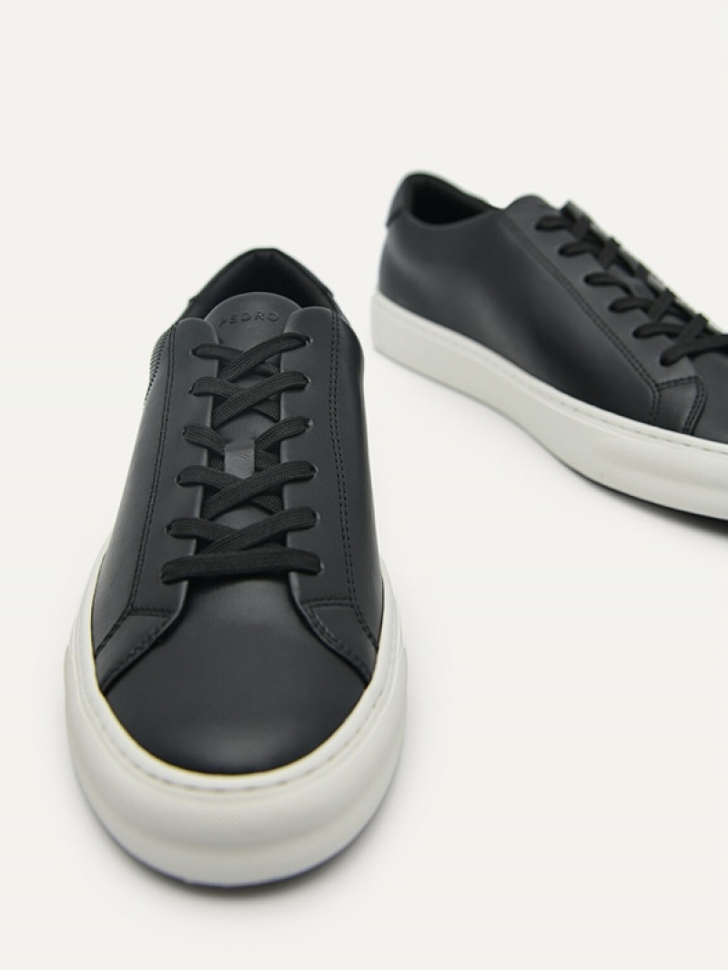 Black Men's Pedro Icon Ridge Court Sneakers | CYXSFO-296