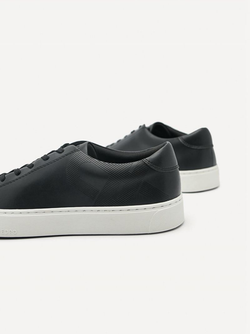 Black Men's Pedro Icon Ridge Court Sneakers | CYXSFO-296