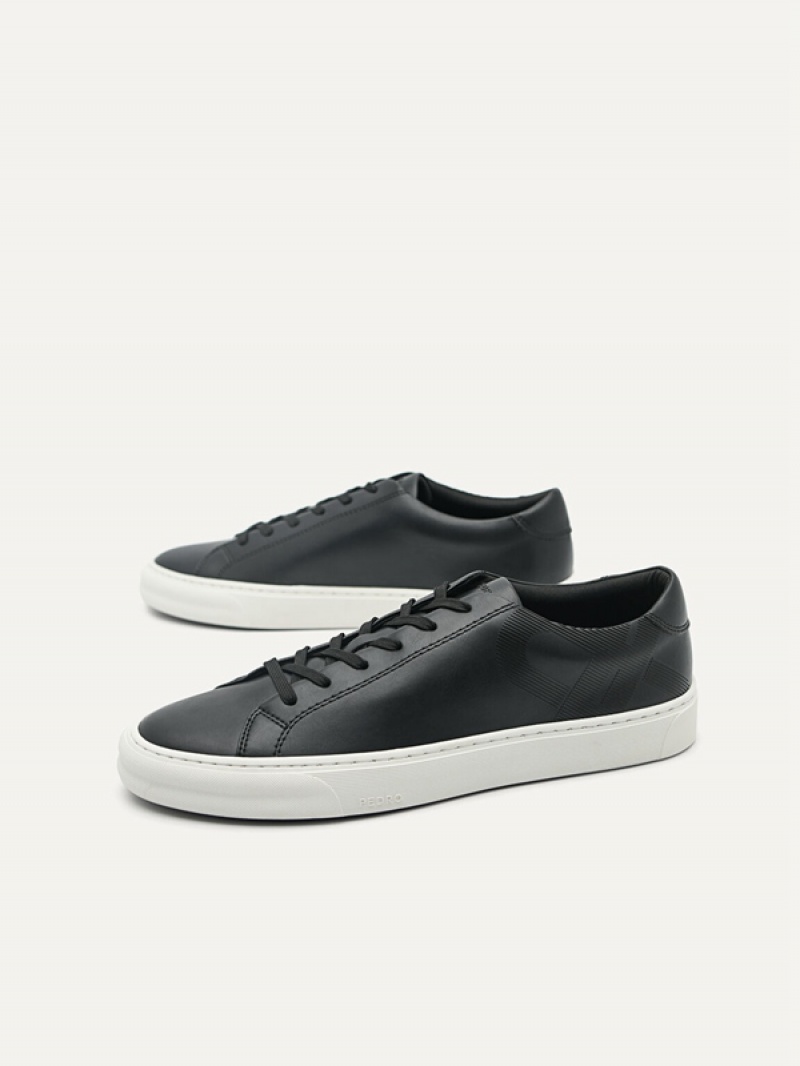 Black Men's Pedro Icon Ridge Court Sneakers | CYXSFO-296