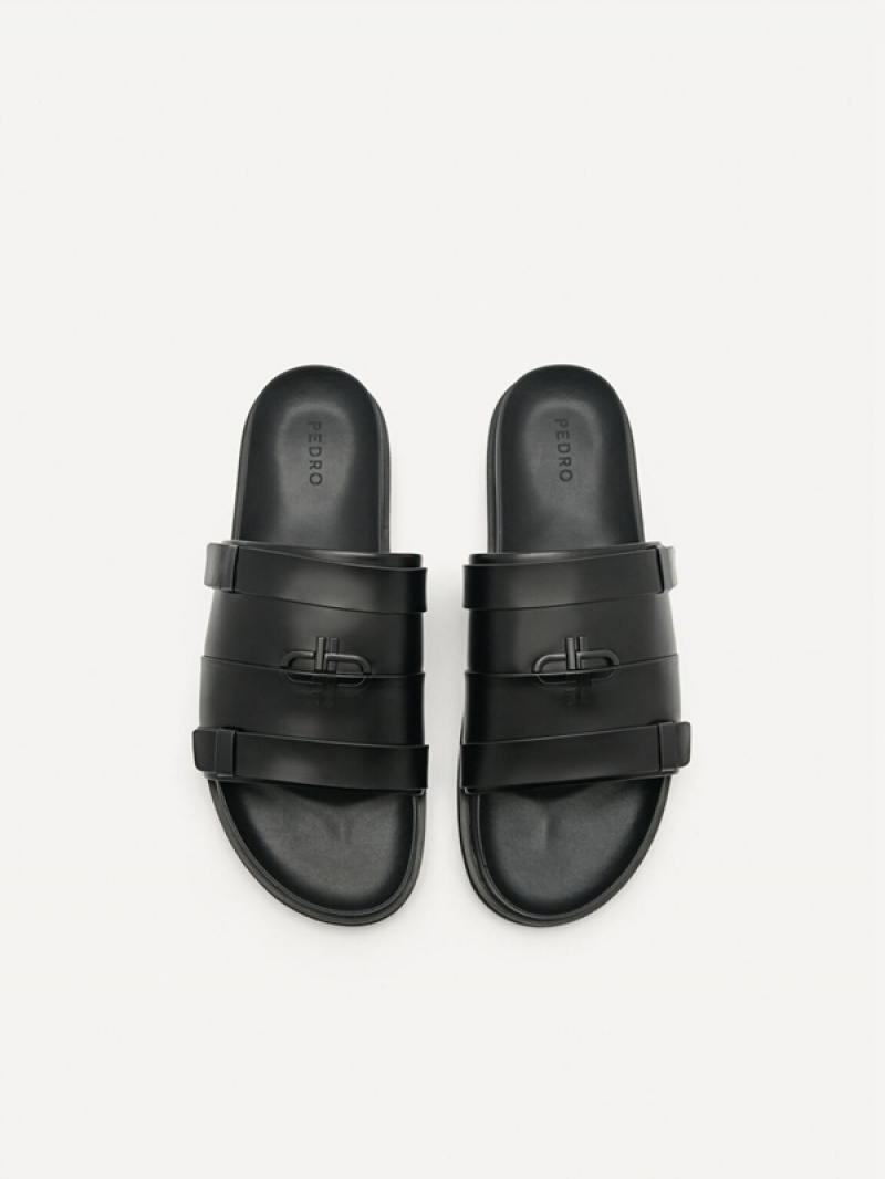 Black Men's Pedro Icon Slides | GUTRYE-158