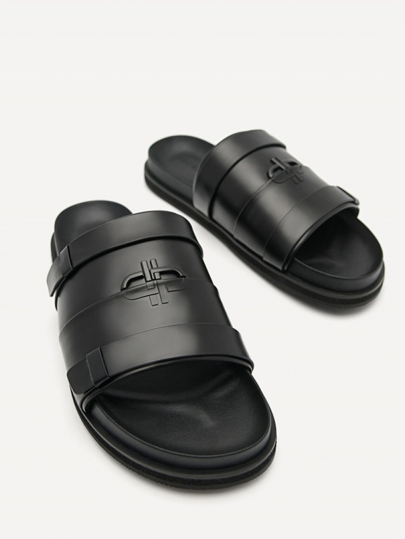 Black Men's Pedro Icon Slides | GUTRYE-158