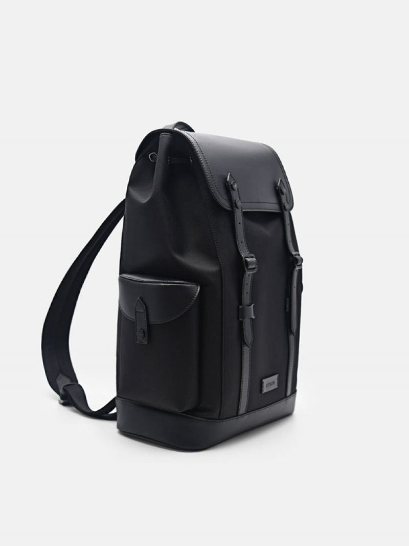 Black Men's Pedro Jones Nylon Backpacks | VNOHXZ-634