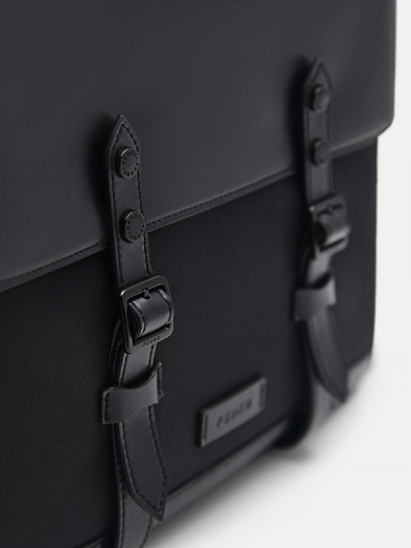 Black Men's Pedro Jones Nylon Messenger Bags | ELPIMJ-956