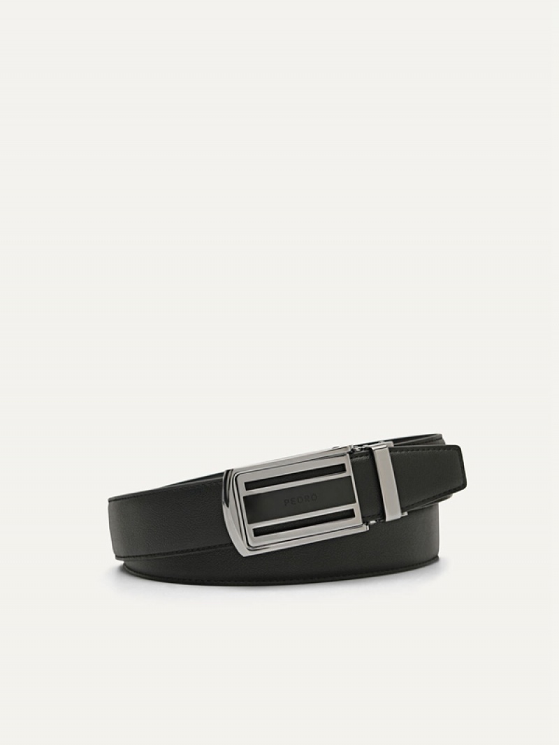 Black Men\'s Pedro Leather Automatic Belt | LVYOAM-538