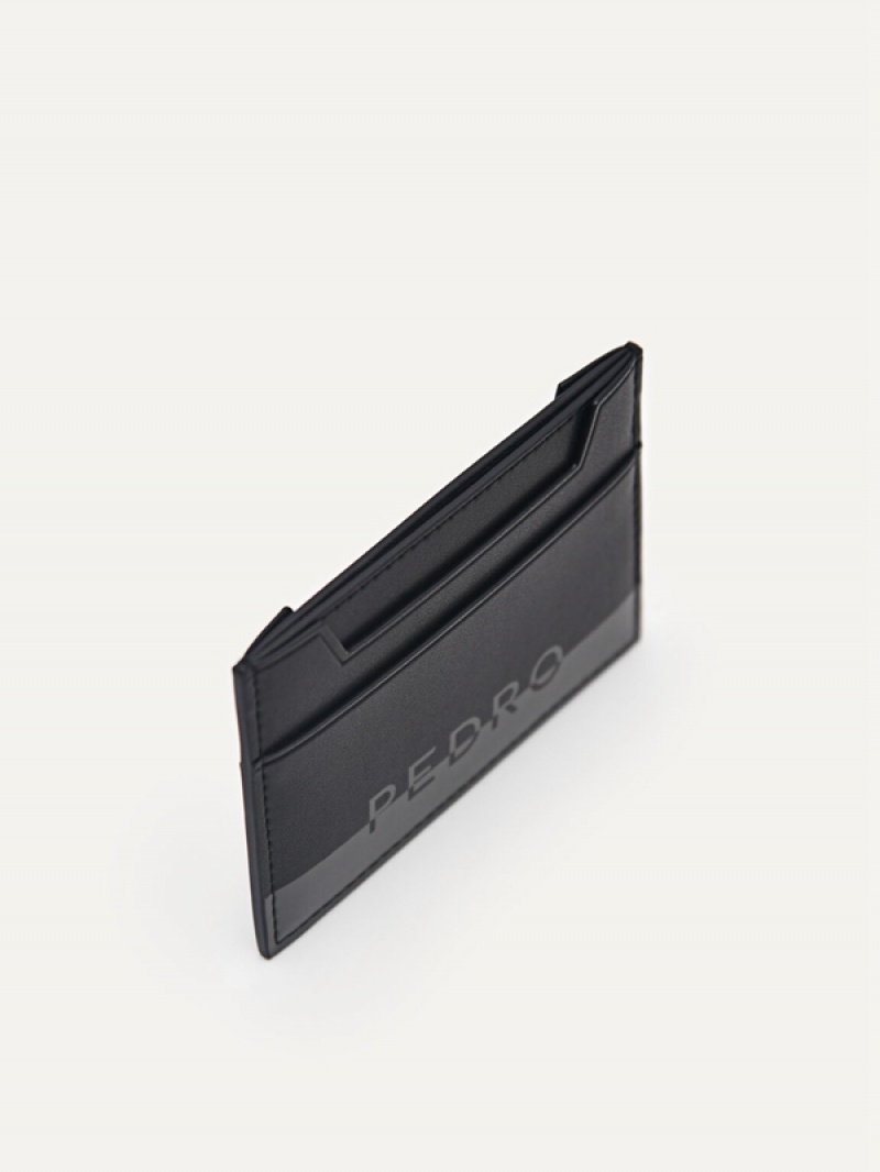 Black Men's Pedro Leather Card Holder | DCNXIZ-910