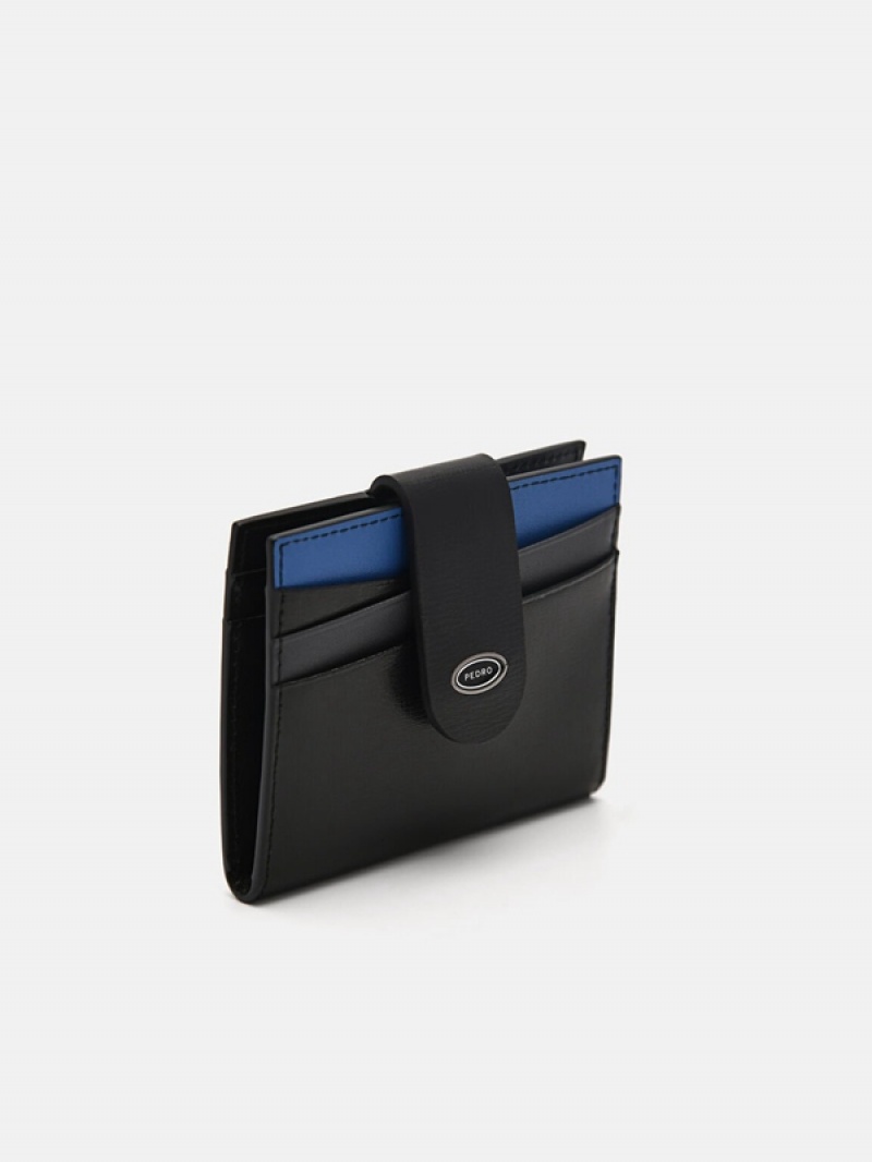 Black Men's Pedro Leather Card Holder | MBRQKJ-450