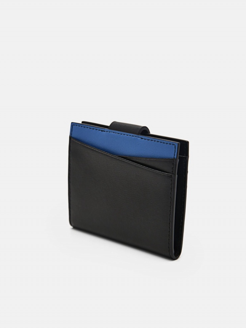 Black Men's Pedro Leather Card Holder | MBRQKJ-450