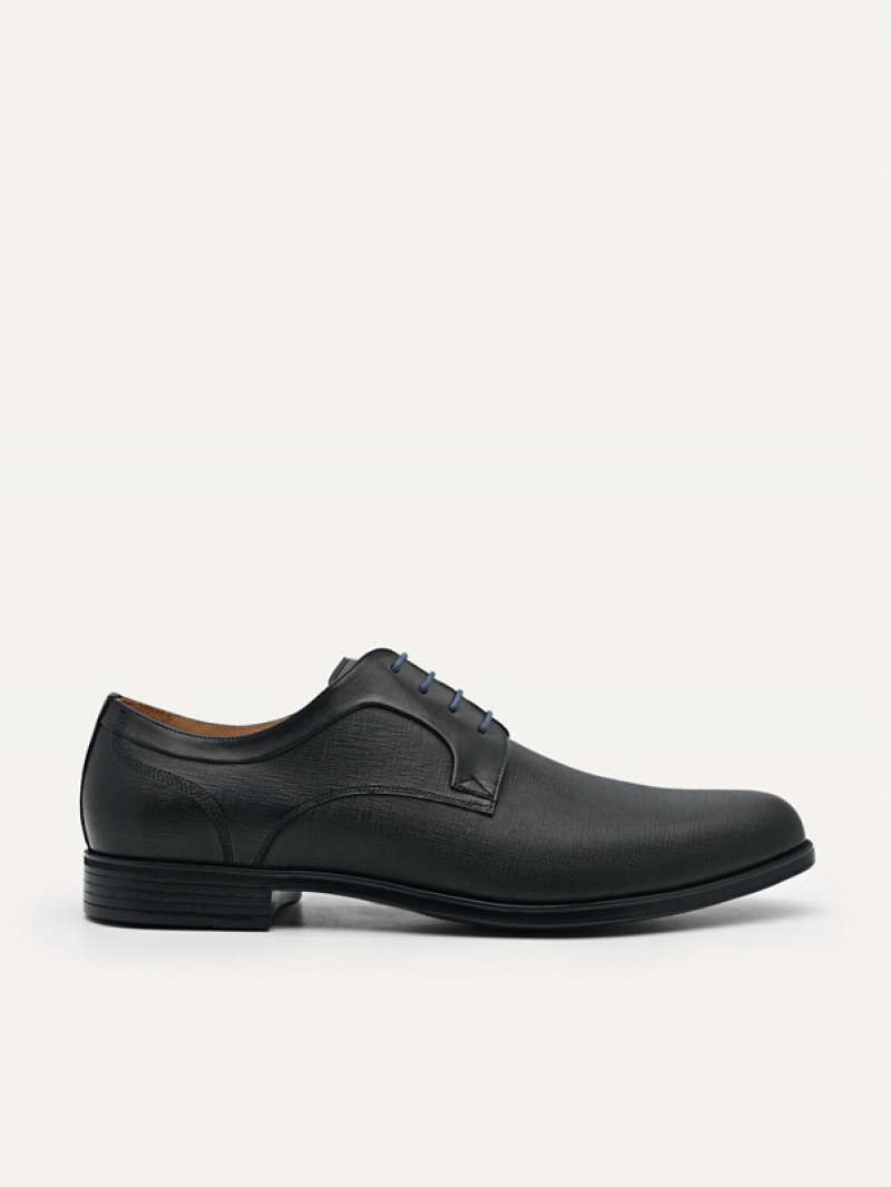 Black Men\'s Pedro Leather Derby Shoes | FBEWYV-862