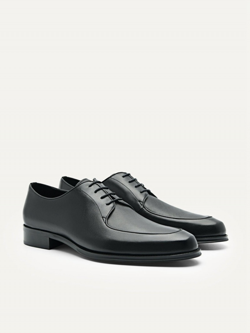 Black Men's Pedro Leather Derby Shoes | JXGIRC-047