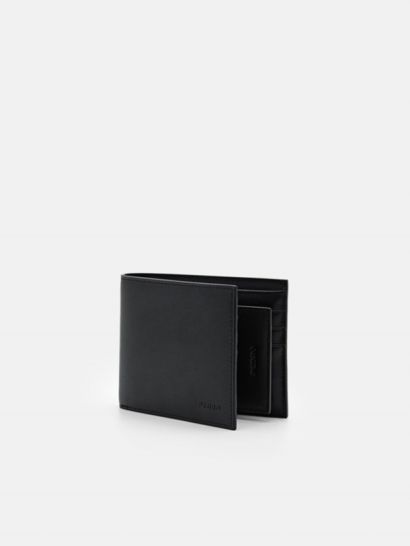 Black Men's Pedro Leather Insert Bifold Wallet | BPWOUD-215