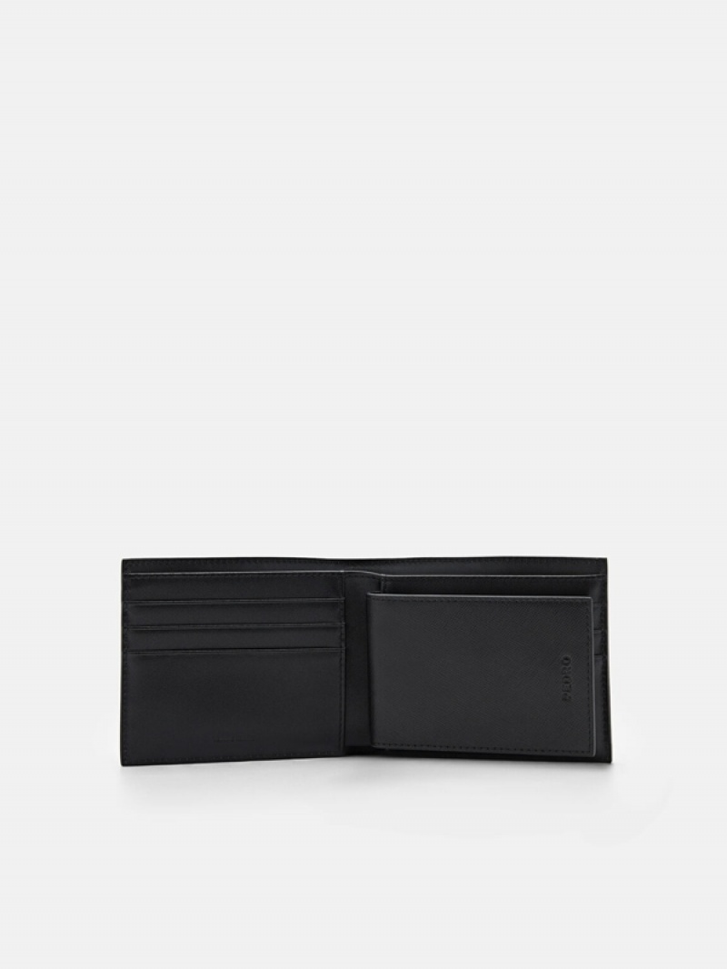 Black Men's Pedro Leather Insert Bifold Wallet | BPWOUD-215