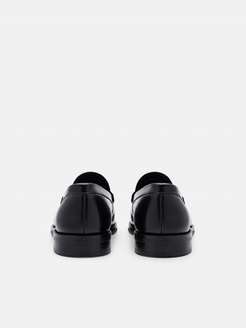 Black Men's Pedro Leather Loafers | KNFOHS-523