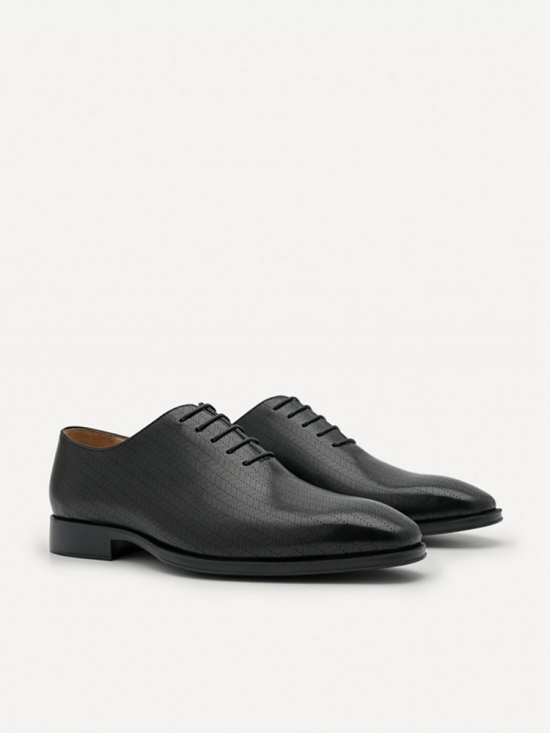 Black Men's Pedro Leather Oxford Shoes | OIHDCR-438