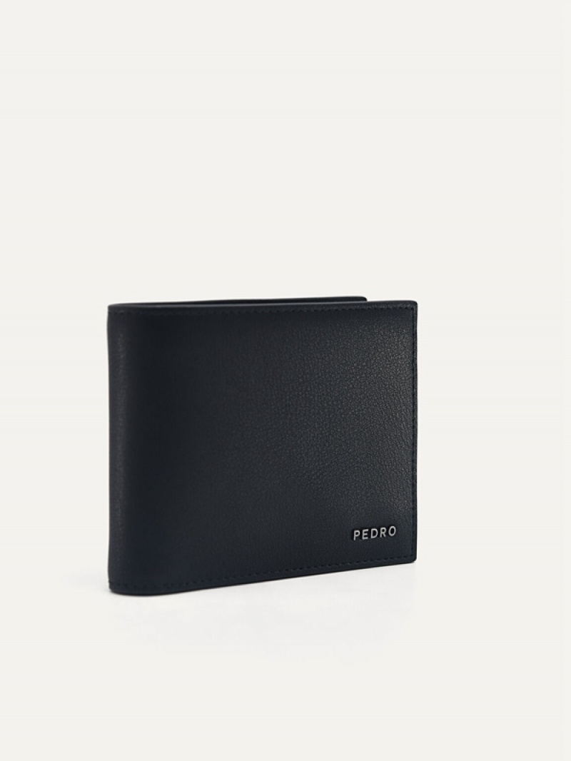 Black Men's Pedro Leather with Coin Bifold Wallet | ZHXBVS-643