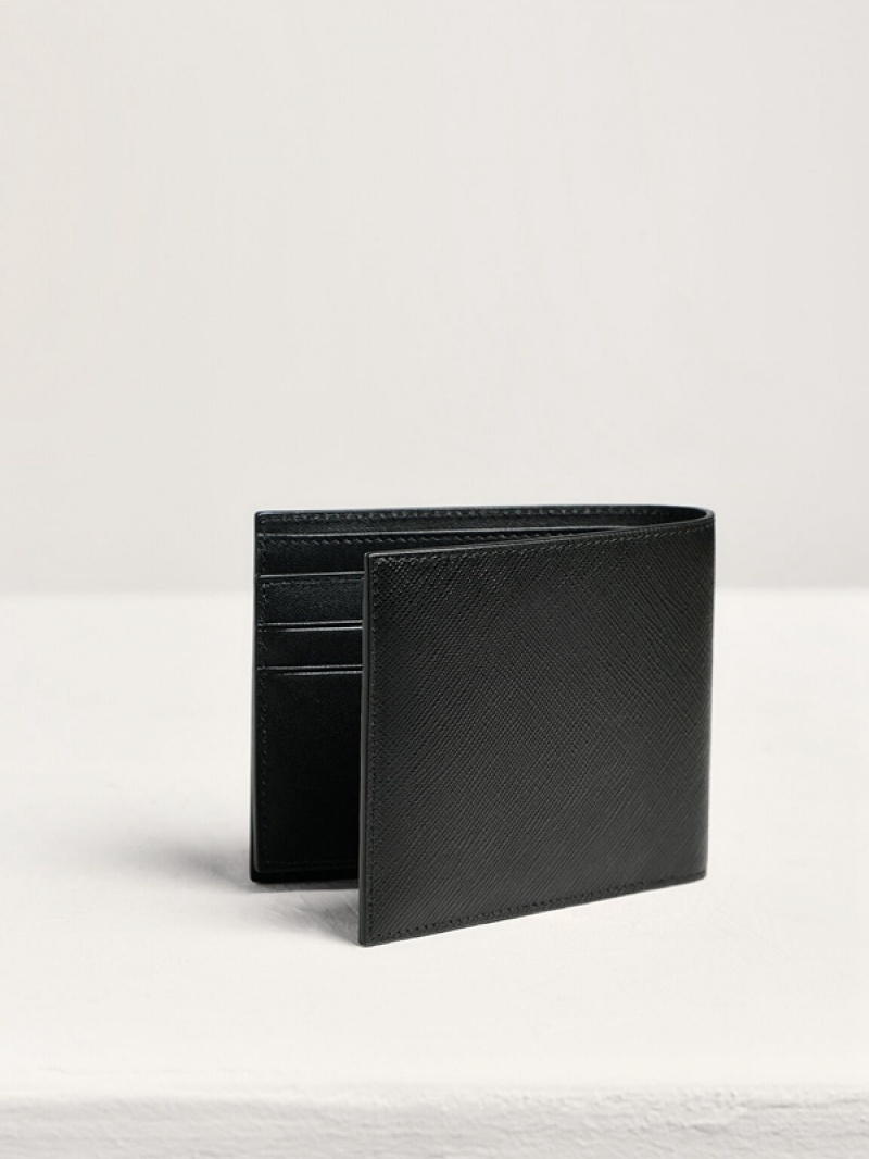 Black Men's Pedro Leather with Insert Bifold Wallet | XPTSIR-920