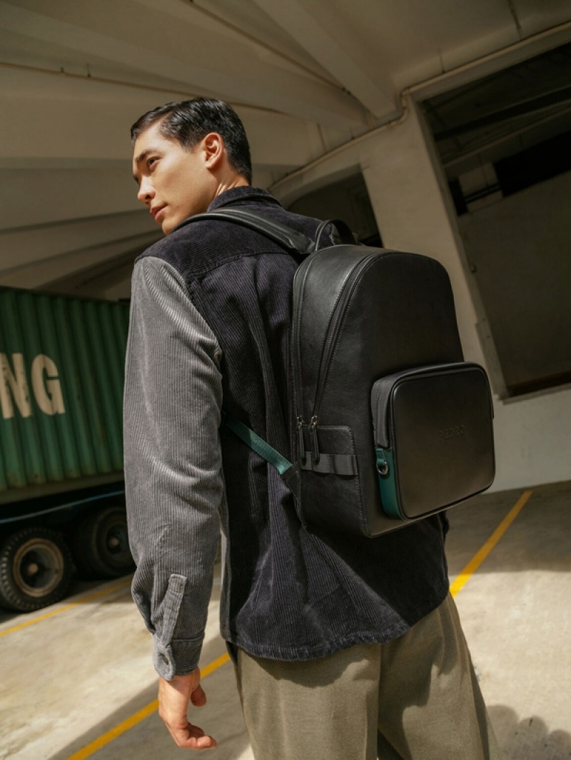 Black Men's Pedro Lucas Casual Backpacks | RVKTUN-375