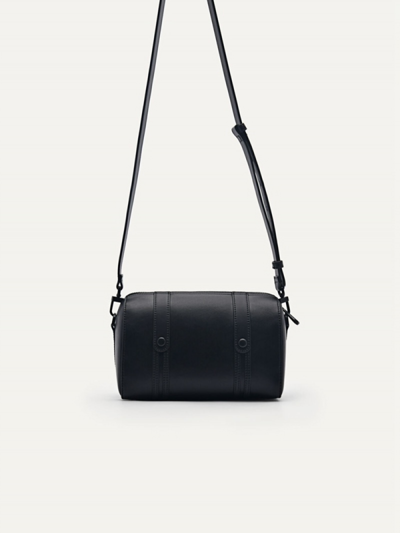 Black Men's Pedro Monochrome Crossbody Bag | IBLPTR-630