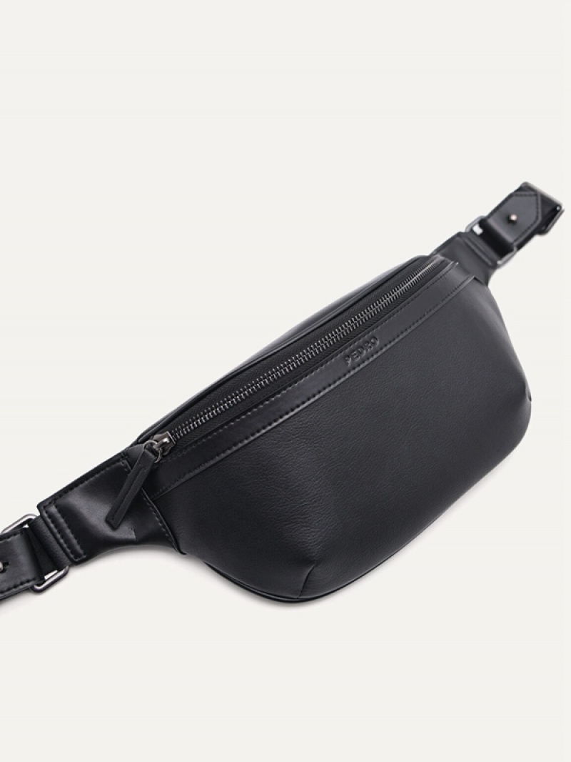 Black Men's Pedro Monochrome Crossbody Bag | VJWTDE-530