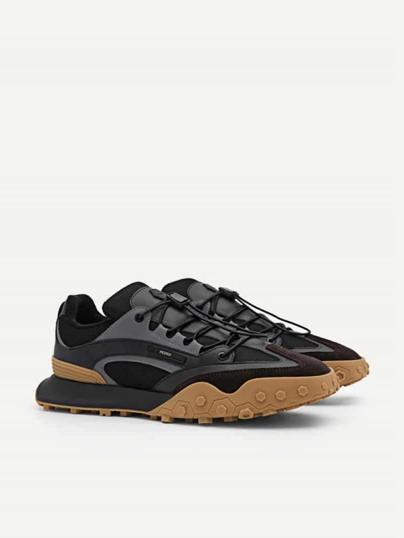 Black Men's Pedro Node Sneakers | DTBFZC-103