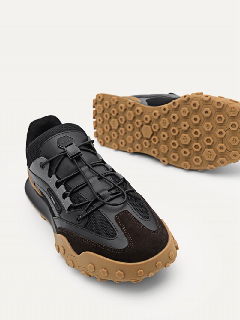 Black Men's Pedro Node Sneakers | DTBFZC-103