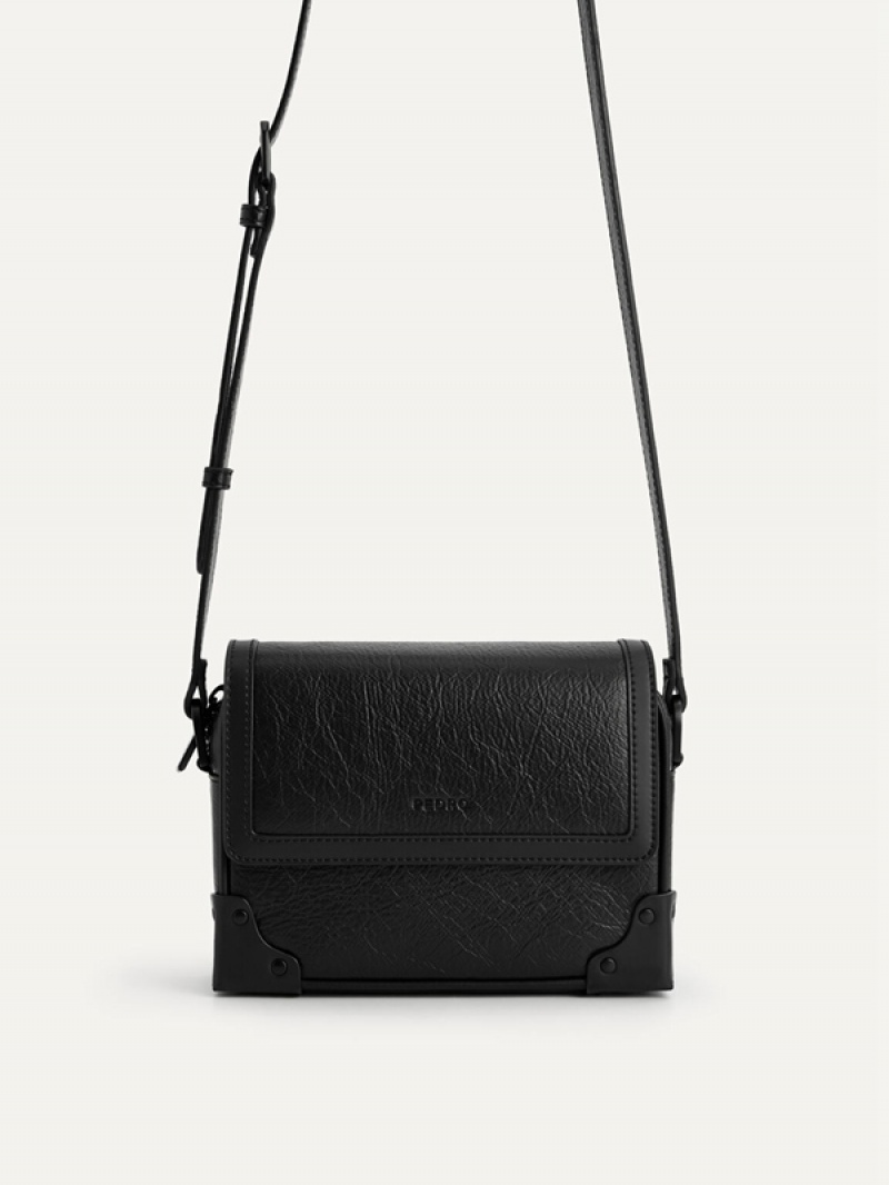 Black Men's Pedro Norton Boxy Sling Bag | KURQSO-095