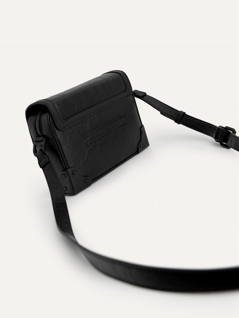 Black Men's Pedro Norton Boxy Sling Bag | KURQSO-095