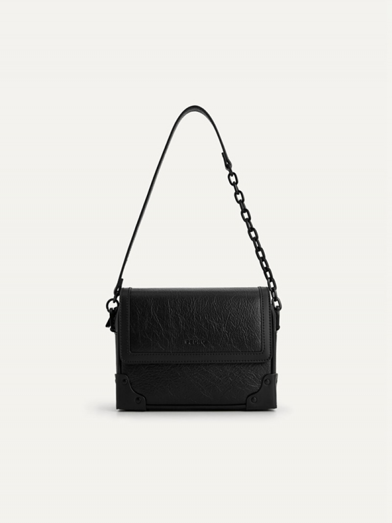 Black Men\'s Pedro Norton Boxy Sling Bag | KURQSO-095