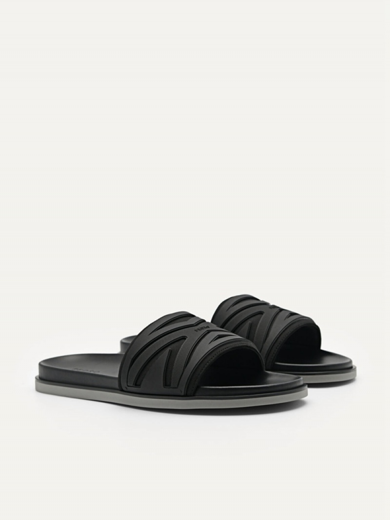 Black Men's Pedro Nova Slides | TGSHZB-728