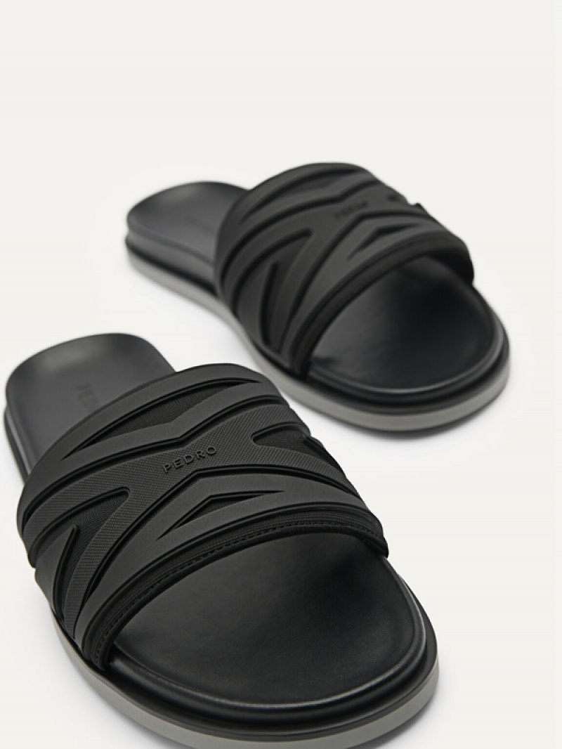 Black Men's Pedro Nova Slides | TGSHZB-728