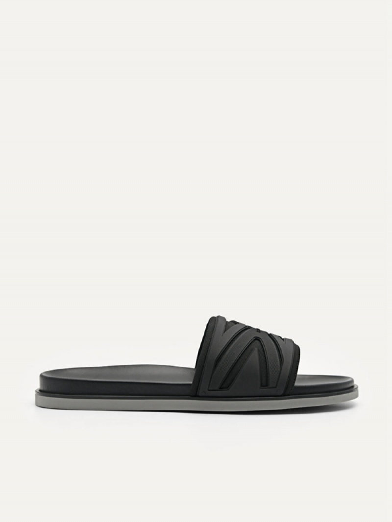 Black Men\'s Pedro Nova Slides | TGSHZB-728