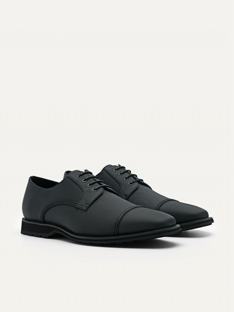 Black Men's Pedro Nylon Derby Shoes | LHSPFX-038