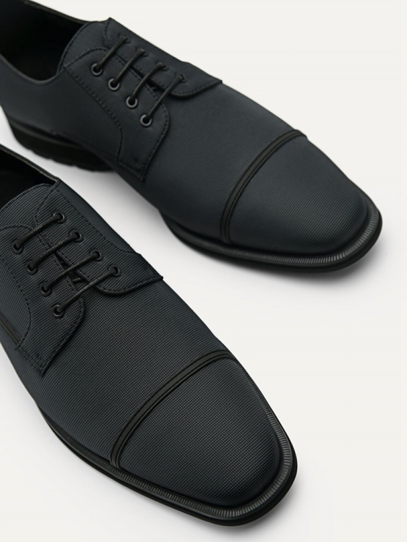 Black Men's Pedro Nylon Derby Shoes | LHSPFX-038