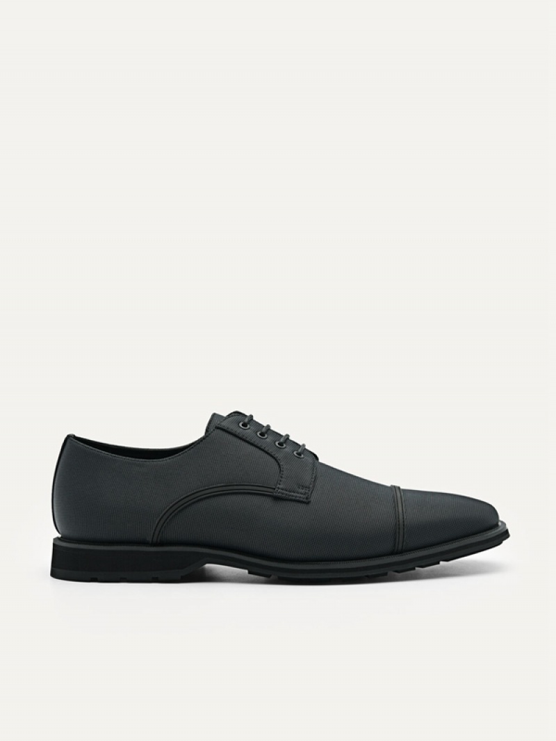 Black Men\'s Pedro Nylon Derby Shoes | LHSPFX-038