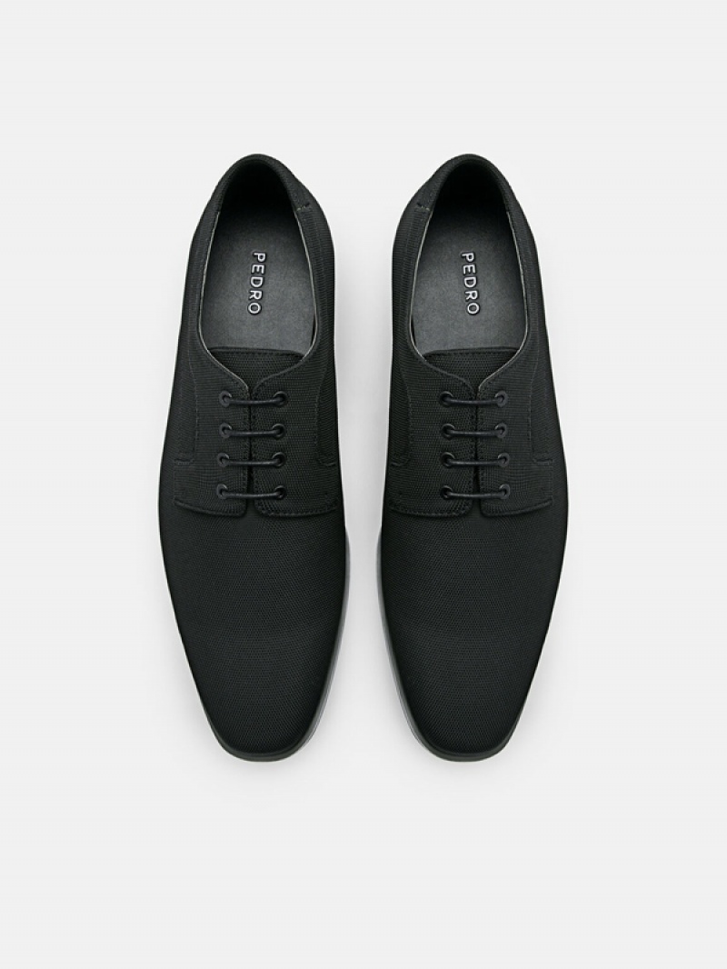 Black Men's Pedro Nylon Derby Shoes | UZYDJI-954