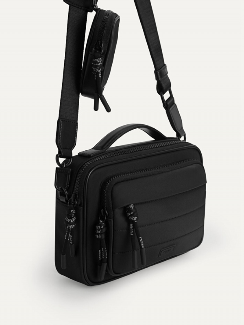 Black Men's Pedro Nylon Sling Bag | RDGUPH-204