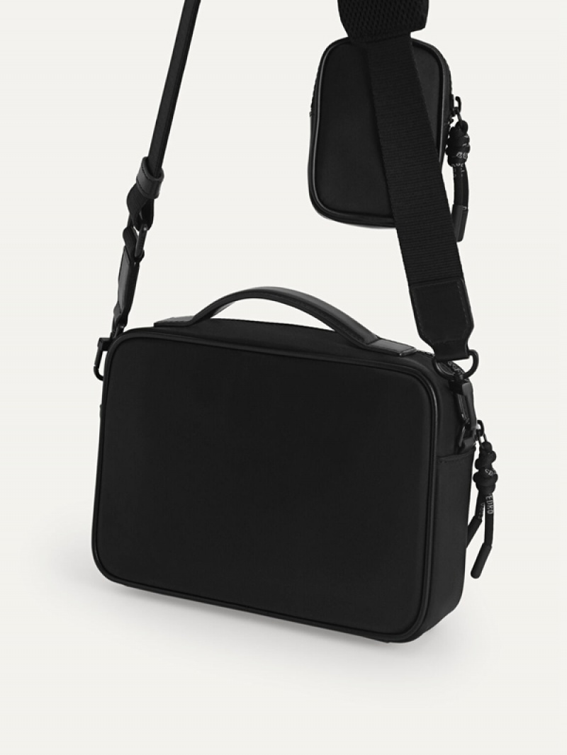 Black Men's Pedro Nylon Sling Bag | RDGUPH-204