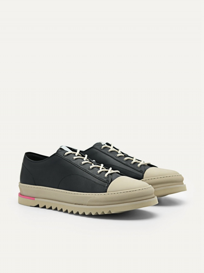 Black Men's Pedro Owen Court Sneakers | MJNKEC-572