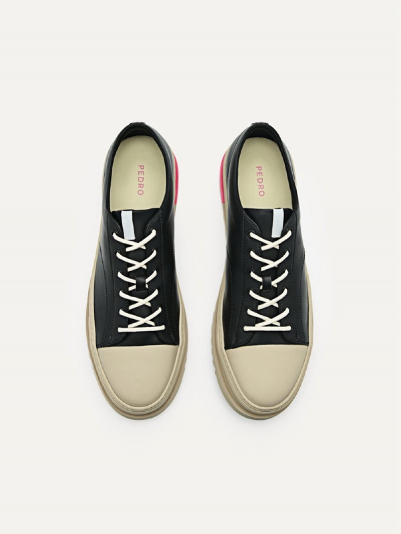 Black Men's Pedro Owen Court Sneakers | MJNKEC-572