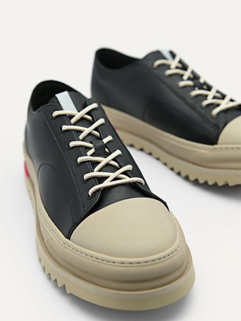 Black Men's Pedro Owen Court Sneakers | MJNKEC-572