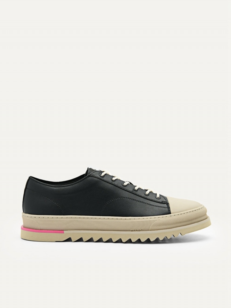 Black Men\'s Pedro Owen Court Sneakers | MJNKEC-572