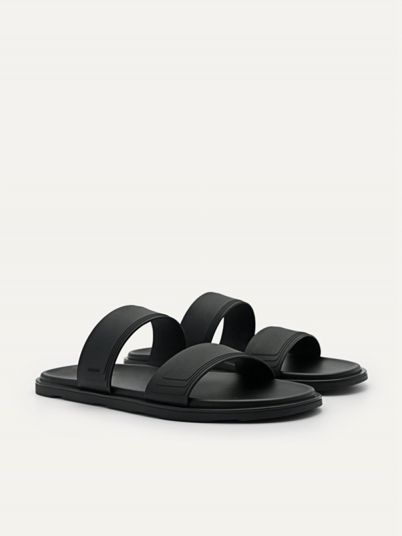 Black Men's Pedro Pascal Slides | ZYWEFJ-817