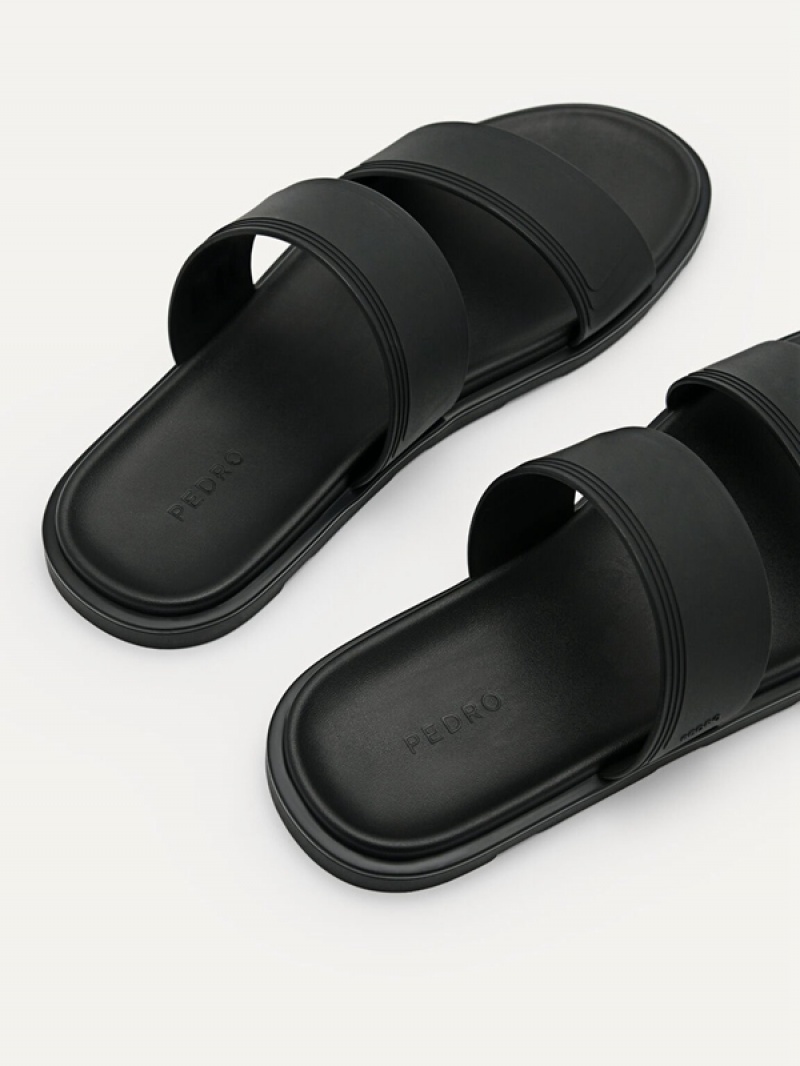 Black Men's Pedro Pascal Slides | ZYWEFJ-817