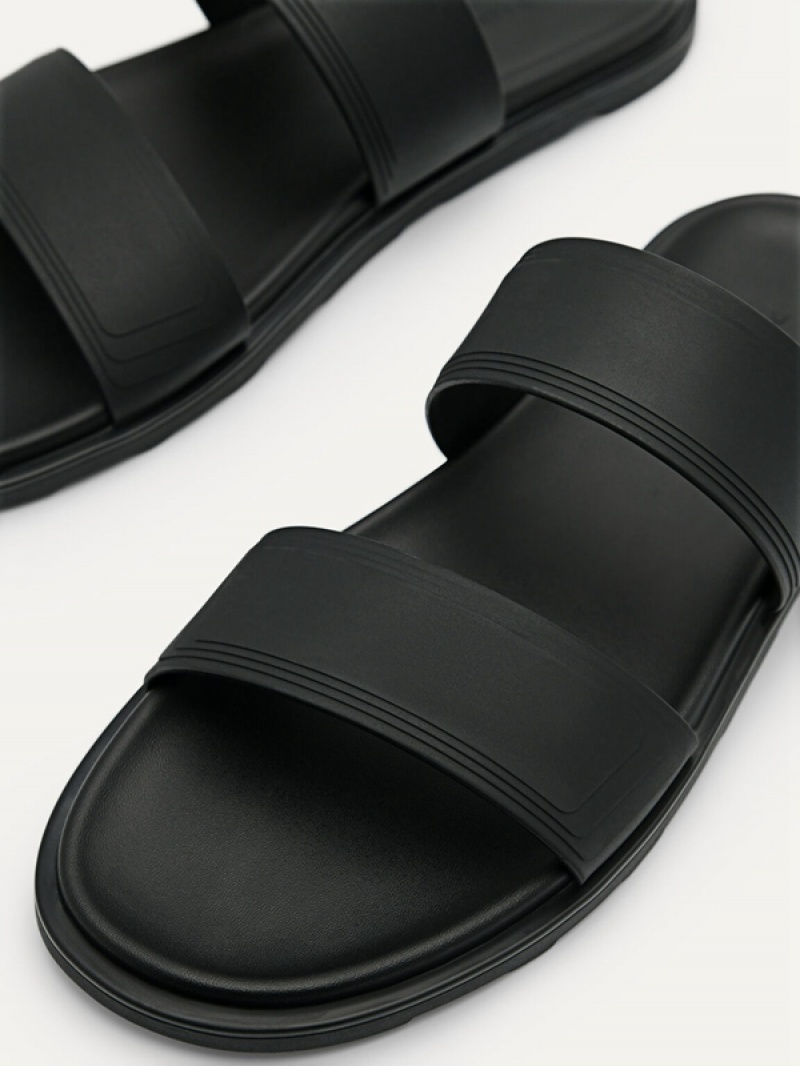 Black Men's Pedro Pascal Slides | ZYWEFJ-817