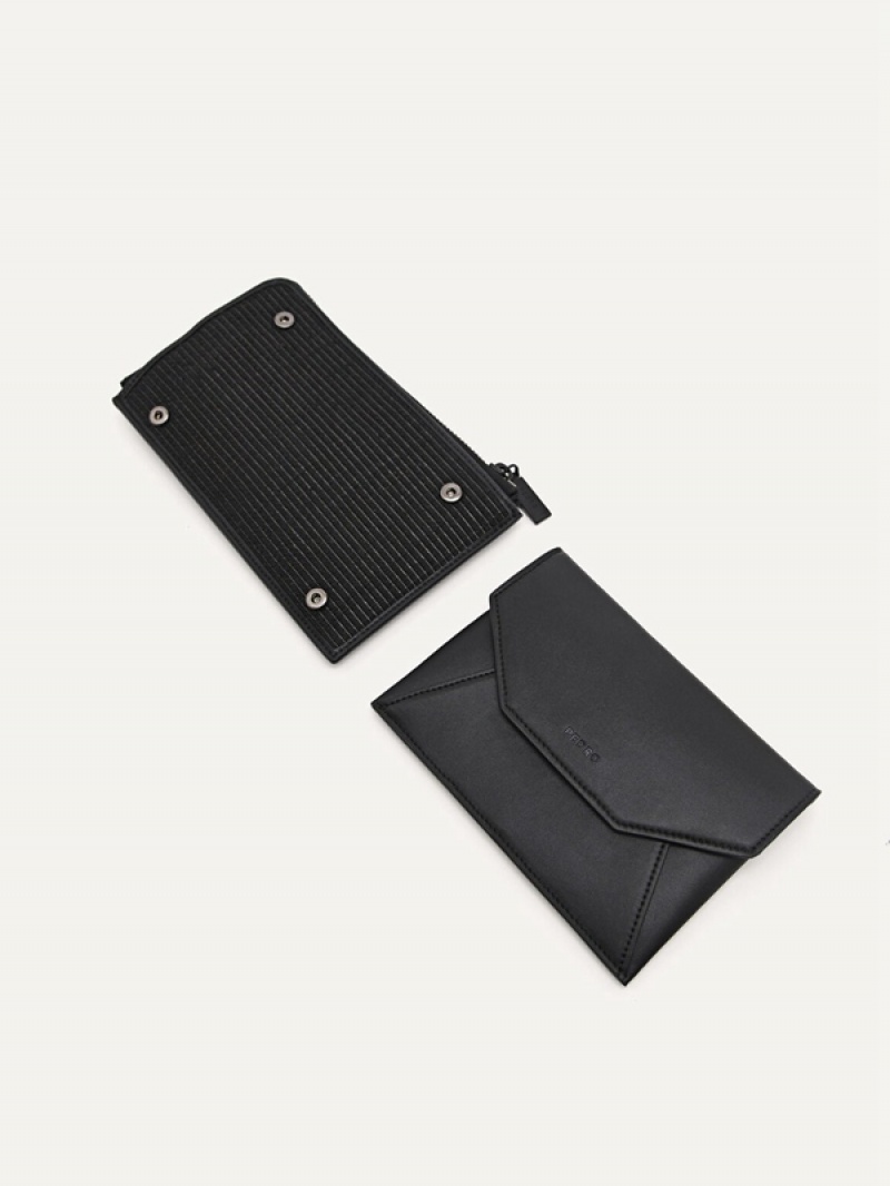 Black Men's Pedro Phone Pouches | APELYV-746